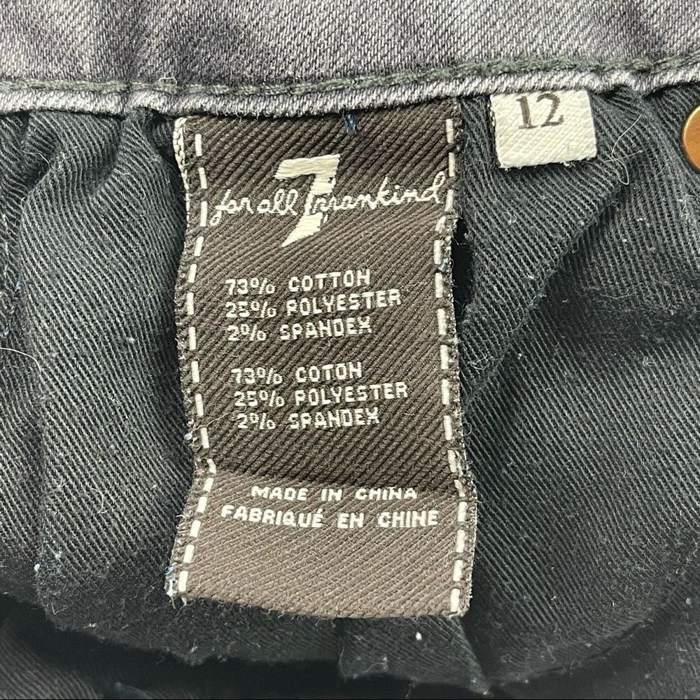 7 for all mankind Slimmy Gray Grey Distressed Destroyed Jeans Size 26 Skinny - Picture 6 of 7